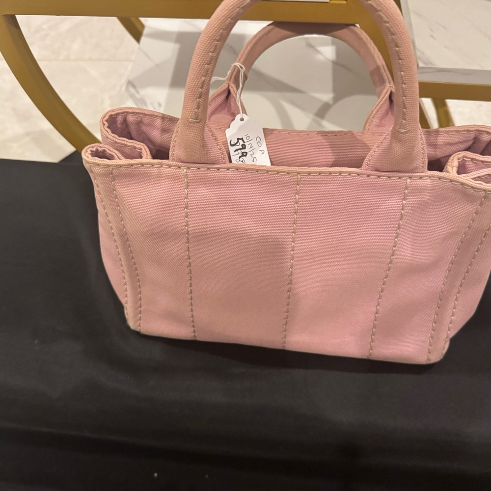 Prada Blush Pink Canvas Tote - Picture 2 of 6